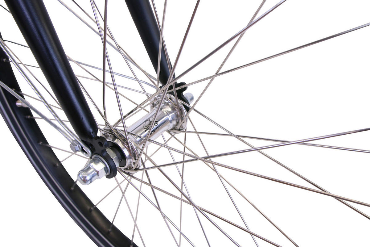 CITYRAD City Comfort Premium Black 3 Gang 26 Zoll 44 cm & 28 Zoll 46 cm - Schwarz, Metall (48cm) - Hawk Bikes