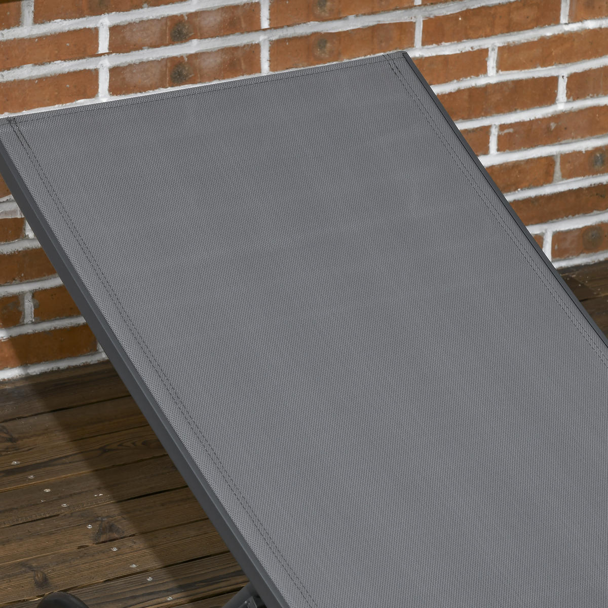 SONNENLIEGE 2er-Set DE-15619 mit Rollen, 5-fach verstellbar Dunkelgrau - Dunkelgrau, Metall (165/102/66cm) - ComfortXL