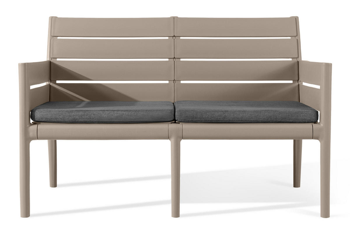 GARTENMÖBEL-SET MITTU 4-tlg, Beige/Braun - Beige/Braun, Kunststoff - KONSIMO®