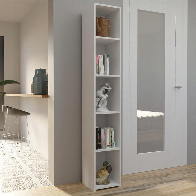 BÜCHERREGAL 180 EX3 Weiß 30/30/180 cm - Weiß, Holzwerkstoff (30/180/30cm) - Matkam Möbel