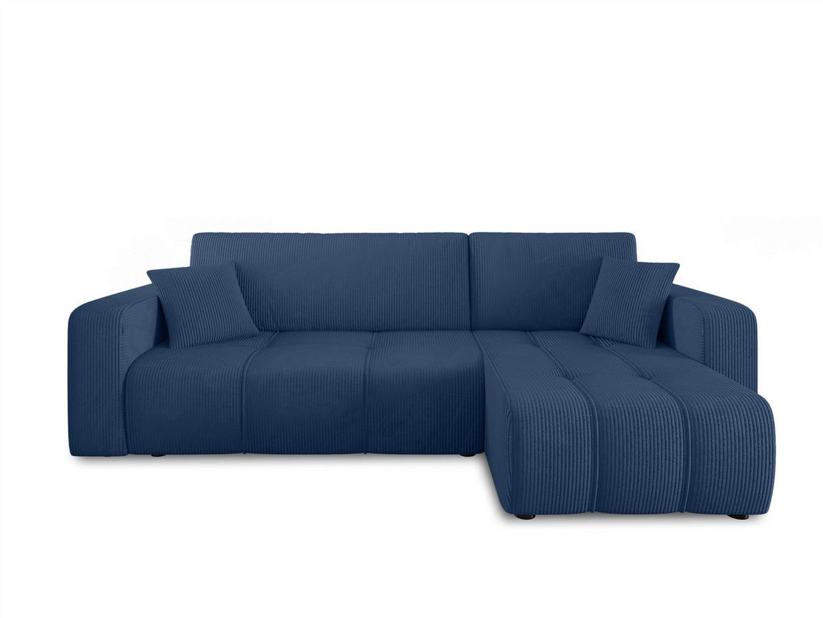ECKSOFA Dagny Mit Schlaffunktion - Blau, Holzwerkstoff/Textil (248/146cm) - Fun Möbel