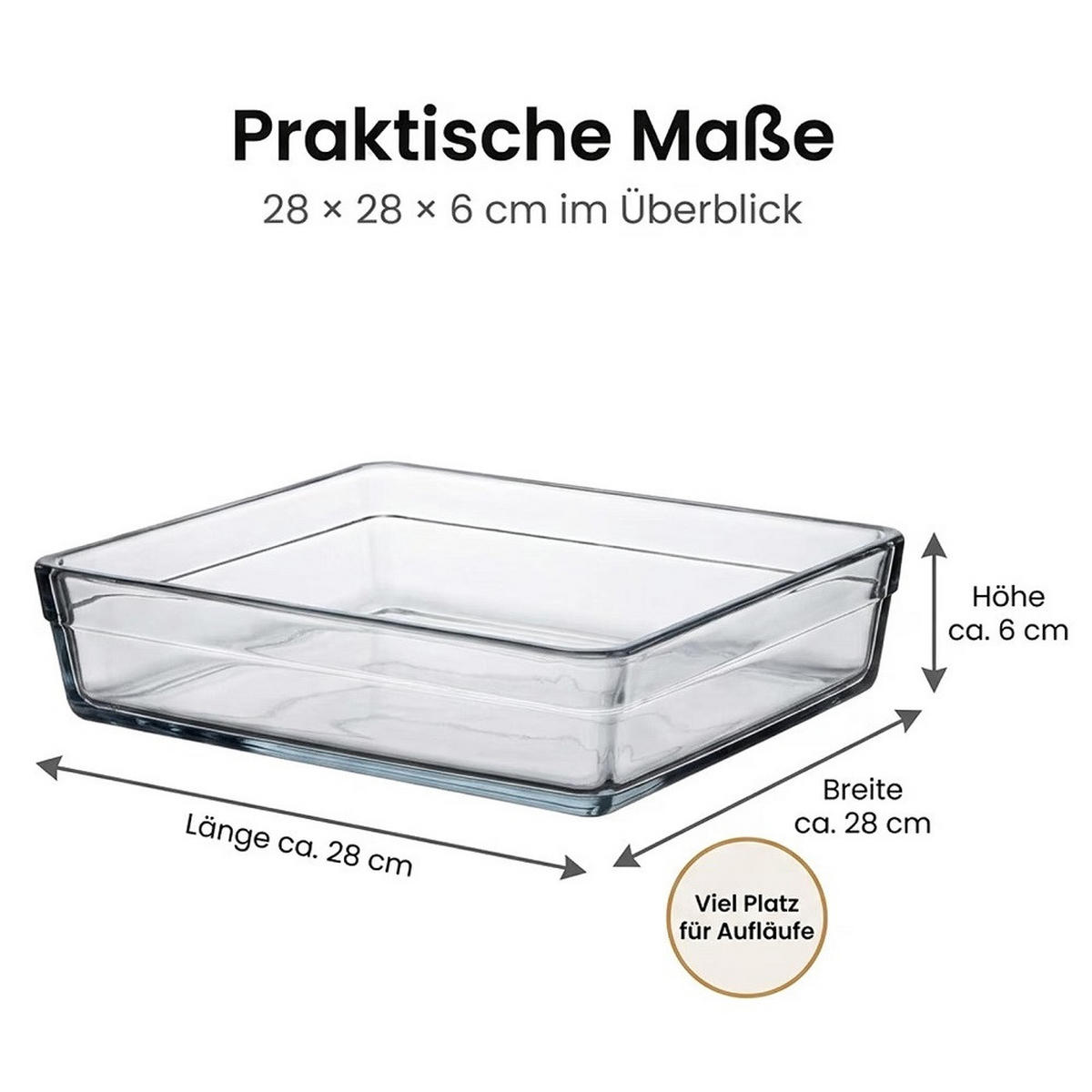 OFENSCHALE rechteckig 36,7x25,7x6 cm - Transparent, Glas (36.7/25.7/6cm) - Der-Porzellan-Laden