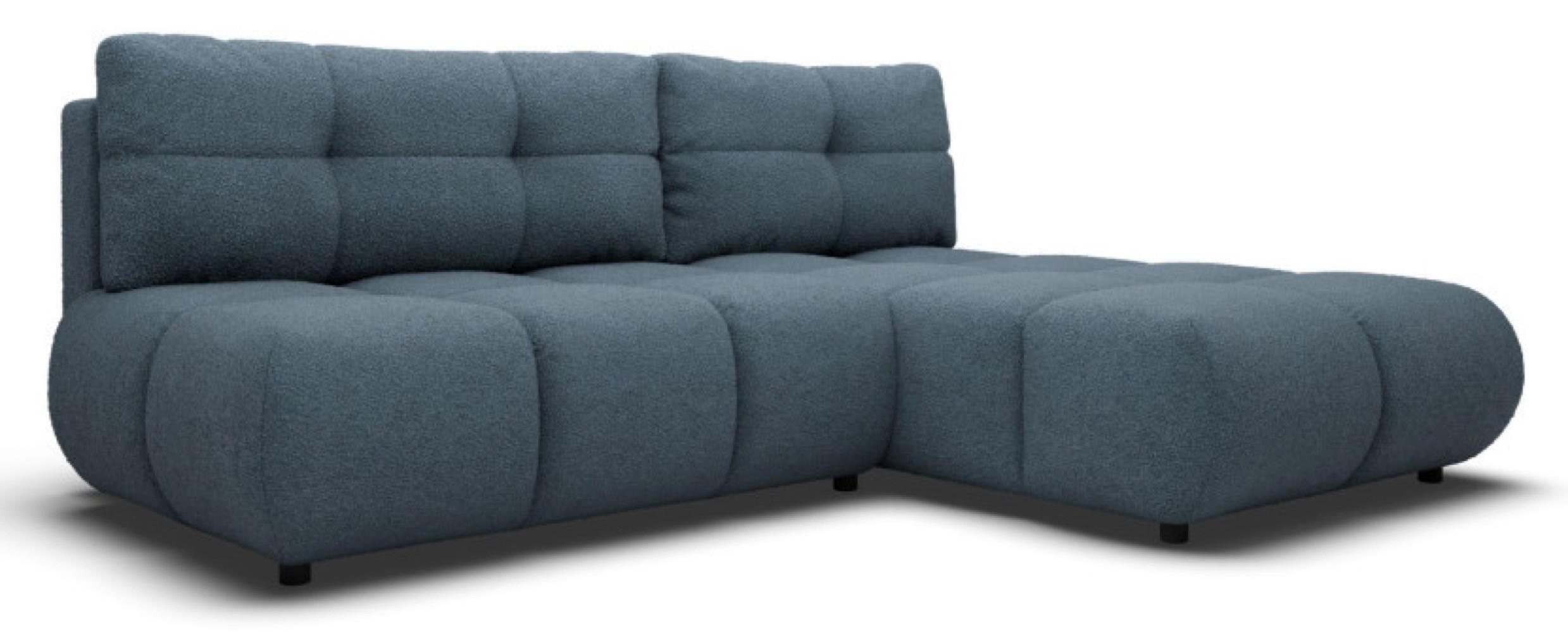 ECKSOFA Dunkelblau MILA Ausziehbar Rechts - Blau/Dunkelblau, Textil (177/230cm) - Sepro Meble