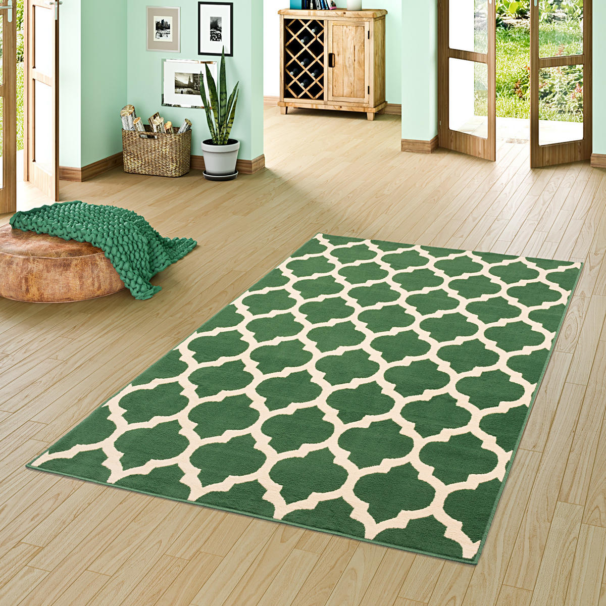 TEPPICH MODERN TRENDLINE FLIESENOPTIK - Grün, Textil (120/170cm) - Pergamon