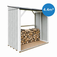 TIMBELA M984-TUNDRA GREY Prístrešok na drevo 2,54 m², prístrešok na palivové drevo s objemom ~4,4 m³ - svetlosivá, drevo (118/220/215cm) - Timbela