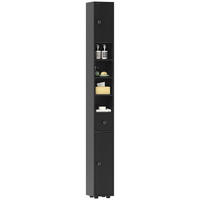 HOCHSCHRANK DE-12538 20/20/180 cm Schwarz - Schwarz, Holzwerkstoff (20/180/20cm) - ComfortXL