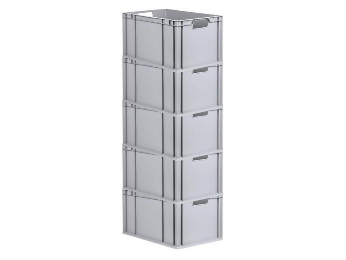 EUROBOX 5x Nextgen Economy Griffe Offen 32x40x60cm 65 Liter - Grau, Kunststoff (40/32/60cm) - PROREGAL