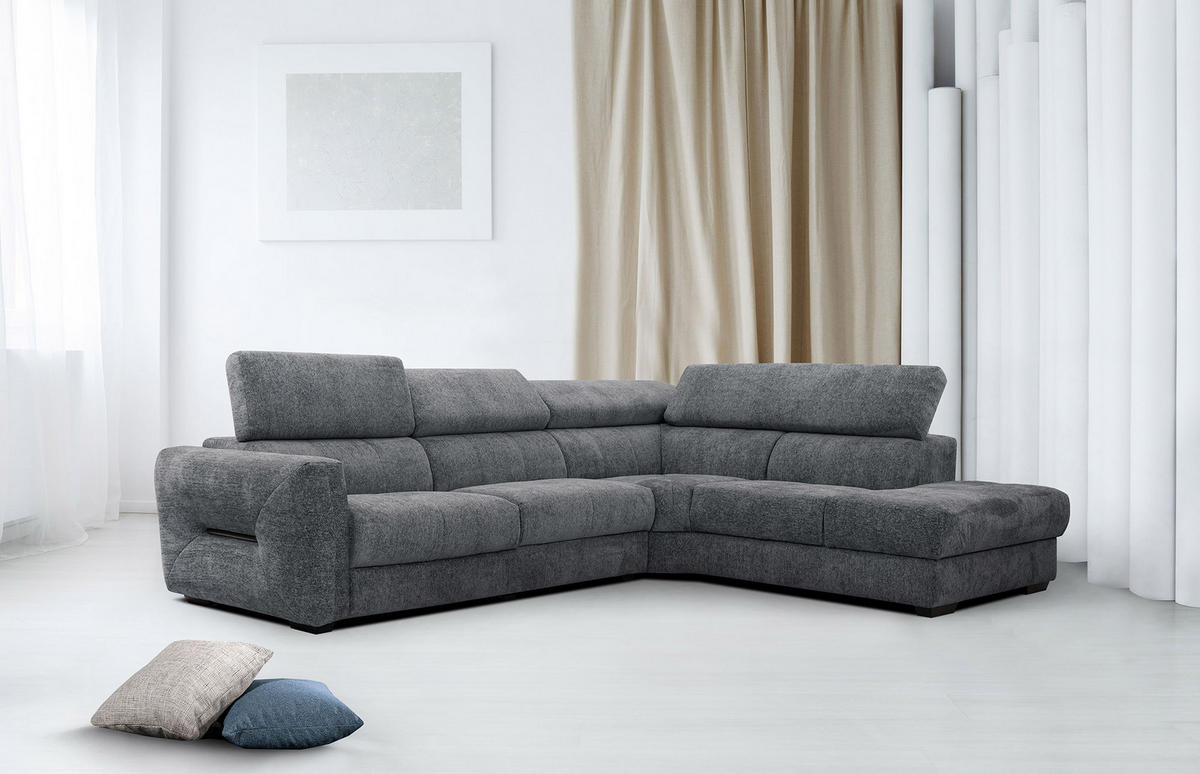 ECKSOFA CALVERA 5-Sitzer, graphitfarben - Graphitfarben, Holzwerkstoff/Textil (298/239cm) - Courtois Laville