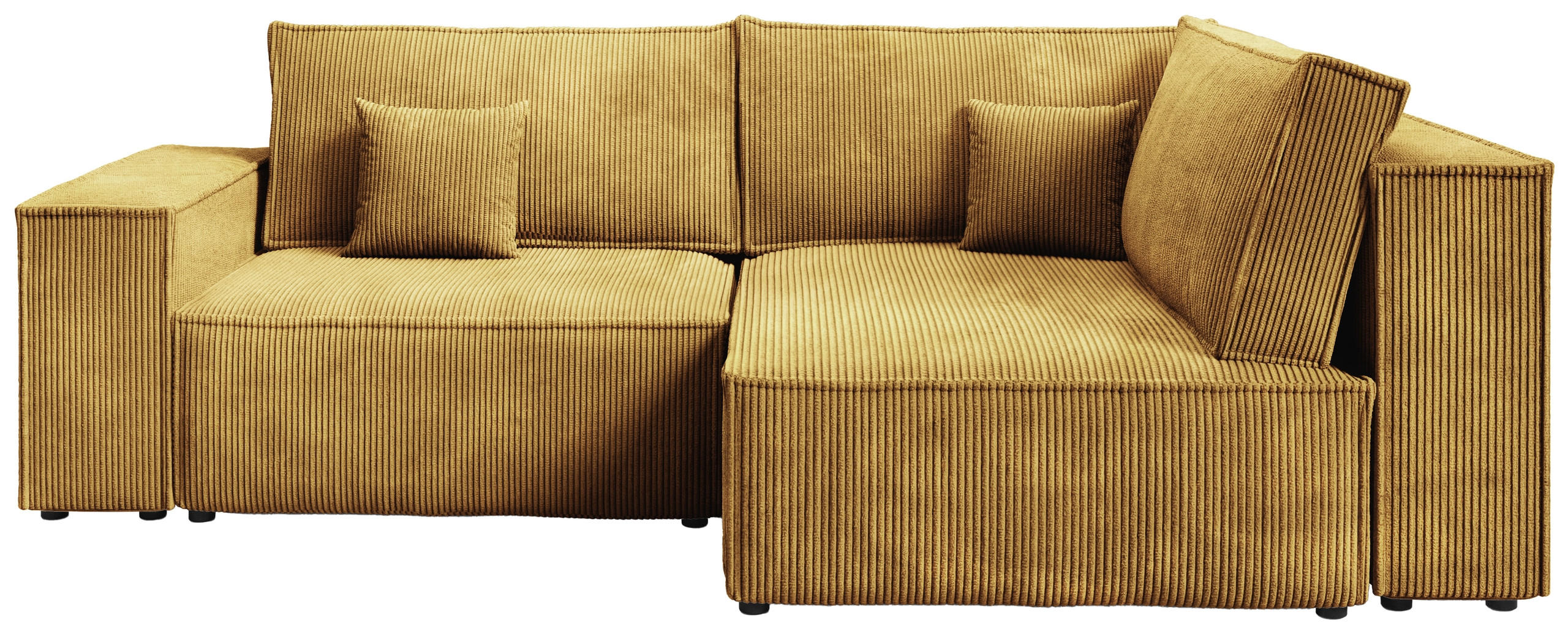 ECKSOFA Pedro Duo mit Schlaffunktion Gelb Cord - Gelb, Textil (246/153cm) - Bromarkt