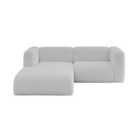 ECKSOFA Ottomane Links MIRA-L1 227x179x89 Hellgrau Bouclé - Silberfarben/Hellgrau, Holzwerkstoff/Kunststoff (227/179cm) - ALTDECOR