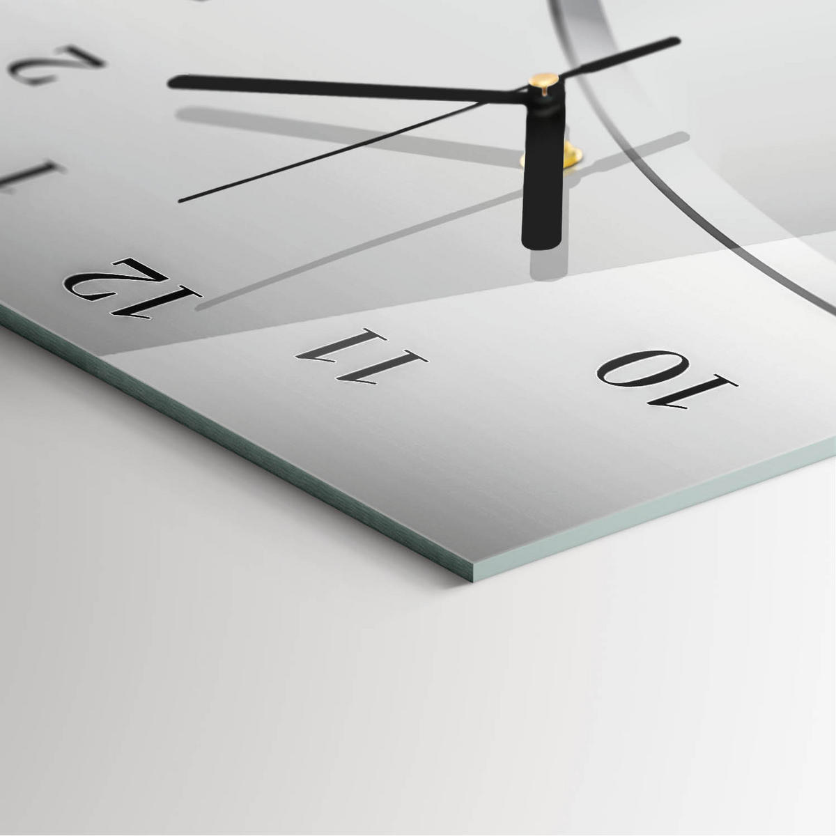 WANDUHR 60x30 cm - Abstraktion - Grau, Glas (30/60/0.4cm) - TULUP