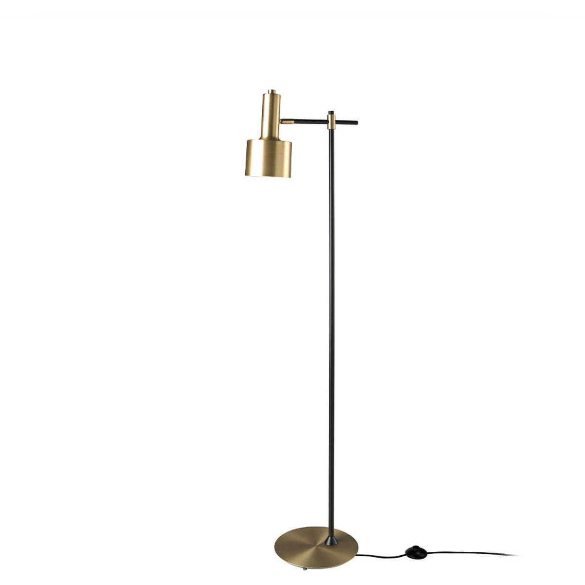 STEHLAMPE Aluminium Schwarz , Gold - Goldfarben/Schwarz, Metall (30/50/164cm) - ANGEL CERDA