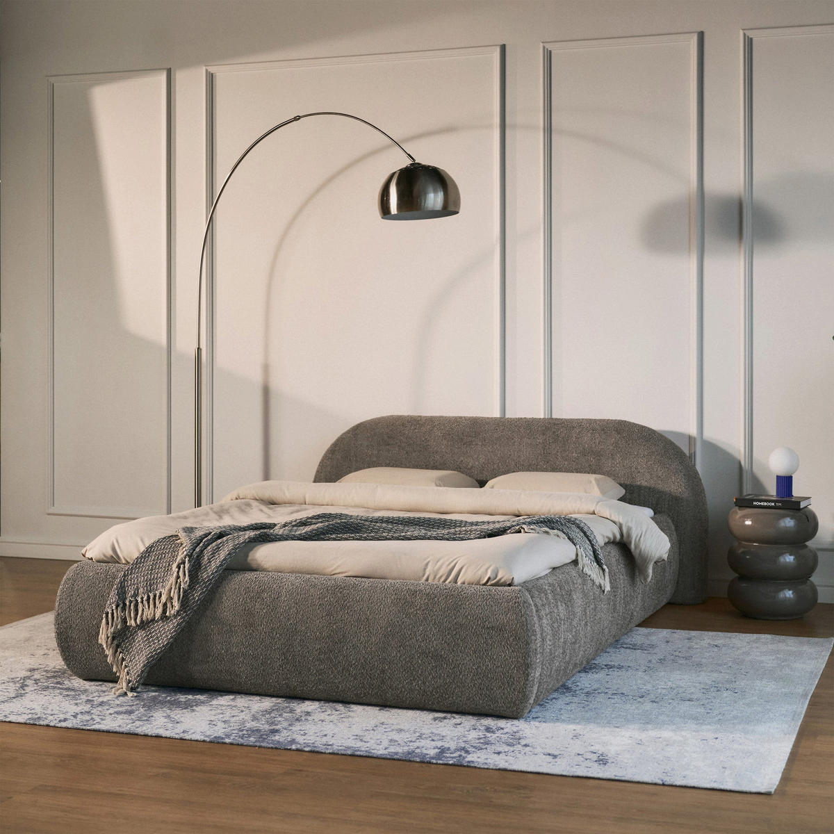 POLSTERBETT Shels Low Braun 140x200 cm - Schwarz/Braun, Kunststoff/Textil (140/200cm) - Selsey