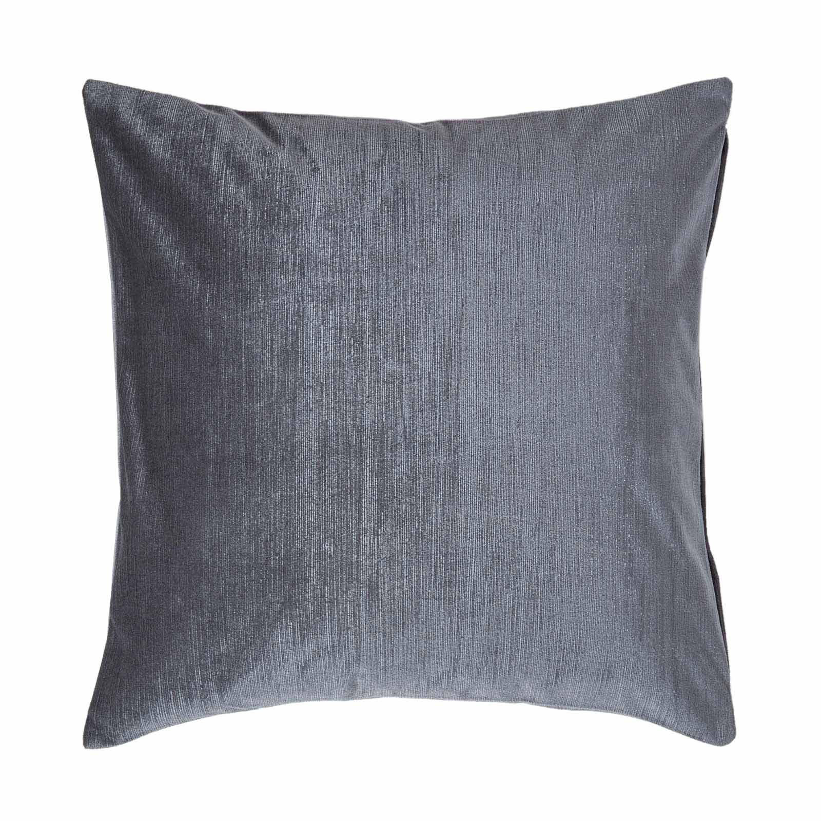 KISSENHÜLLE Samt grau 45/45 cm - Dunkelgrau, Textil (45/45cm) - Homescapes