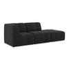 ECKSOFA Rechts Samt Stoff Schwarz - Schwarz, Holzwerkstoff/Kunststoff (240/90cm) - Makamii