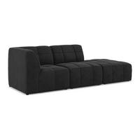 ECKSOFA Rechts Samt Stoff Schwarz - Schwarz, Holzwerkstoff/Kunststoff (240/90cm) - Makamii