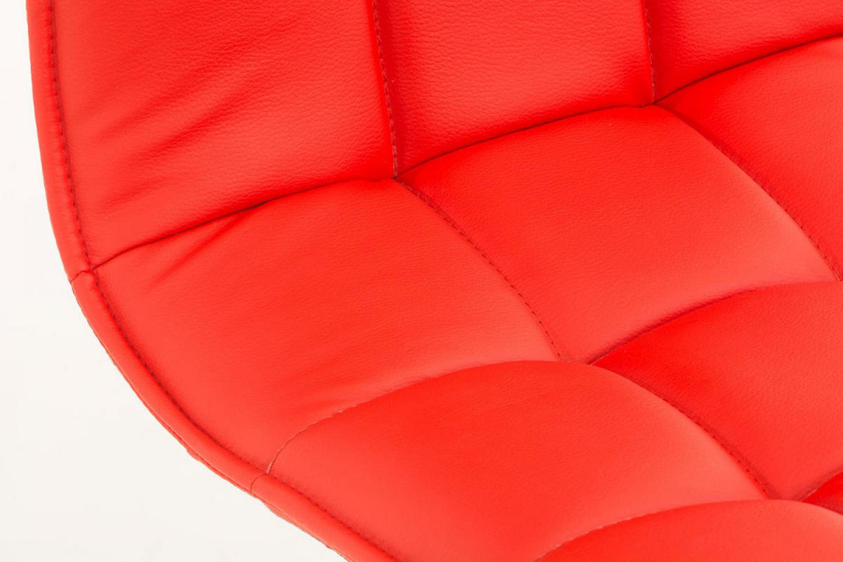 DREHSTUHL Lederlook Rot - Chromfarben/Rot, Textil/Metall (43/90/56cm) - CLP