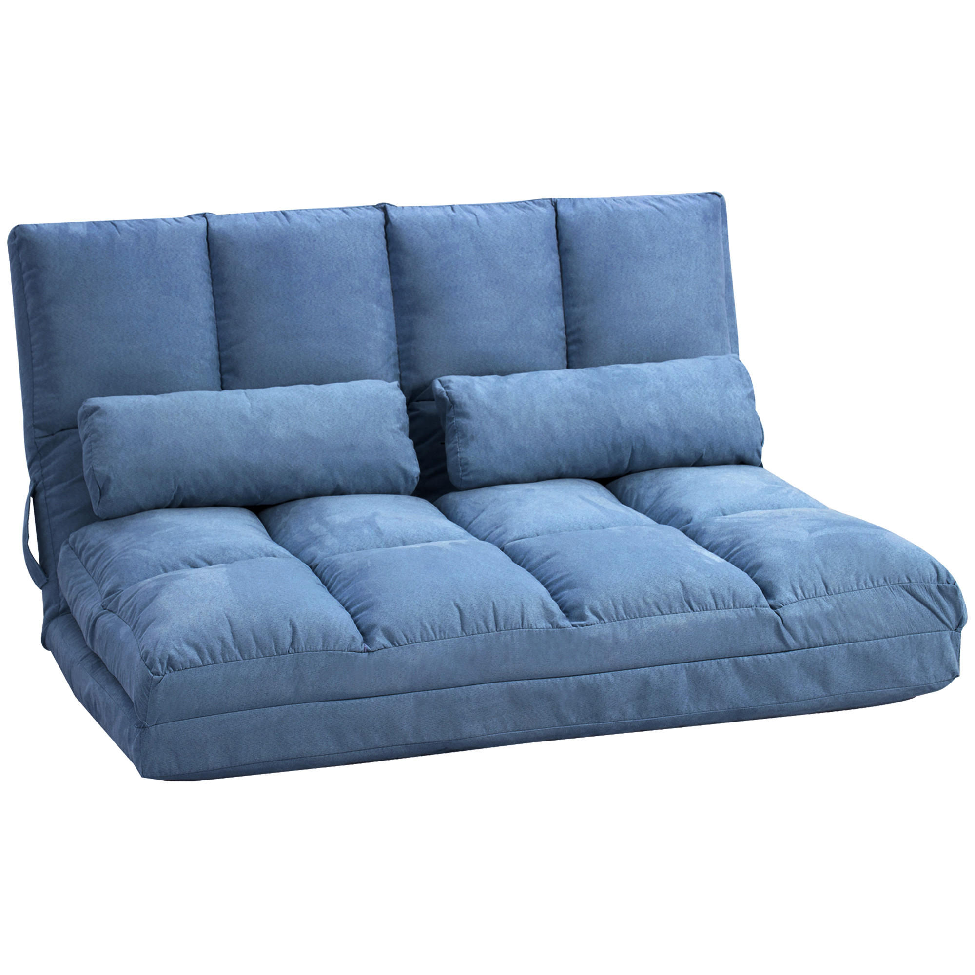 BODENSTUHL, Stahl, Schaumstoff Samt, Blau - Blau, Metall (73/60/102cm) - HOMCOM