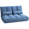 BODENSTUHL, Stahl, Schaumstoff Samt, Blau - Blau, Metall (73/60/102cm) - HOMCOM