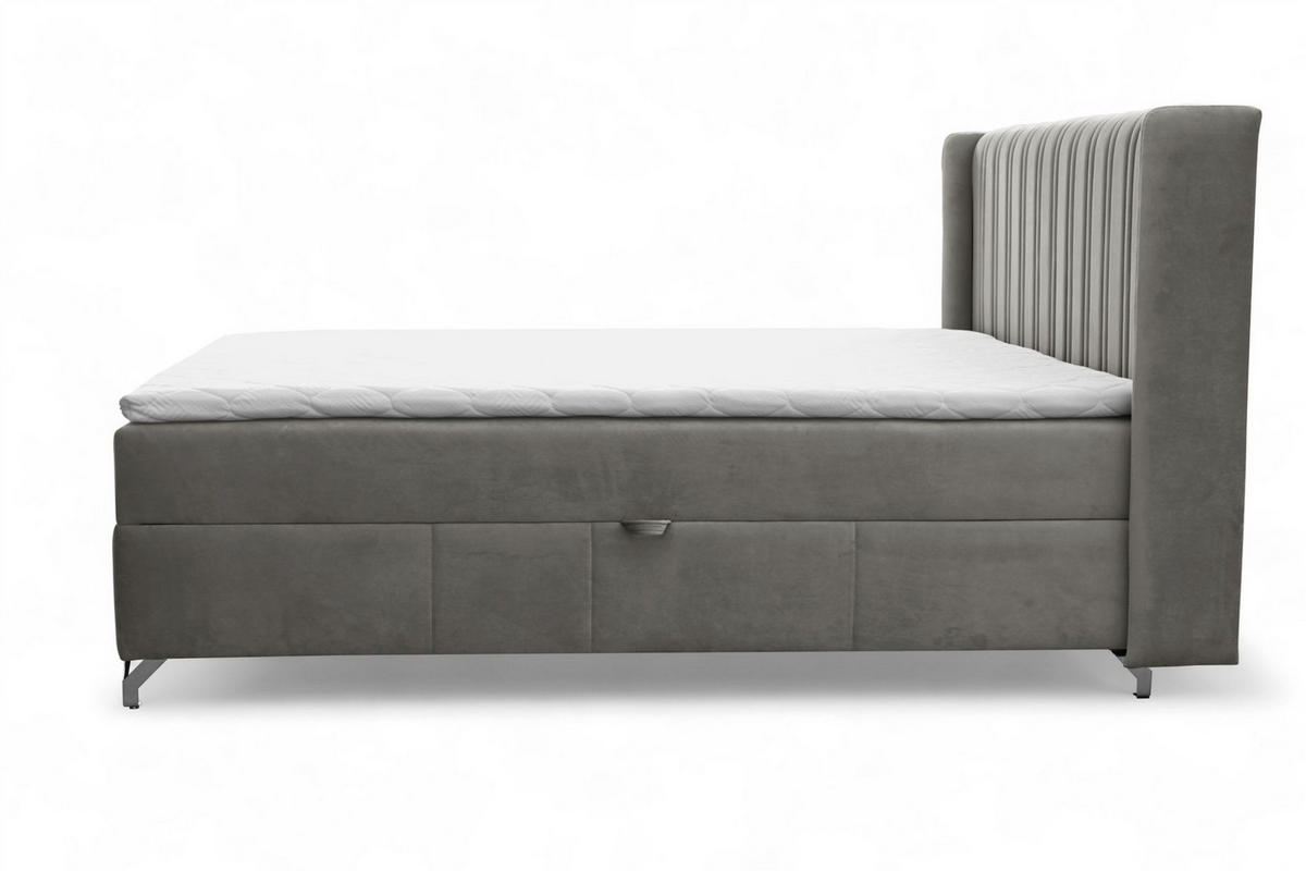 BOXBETT Damien - Dunkelgrau, Holzwerkstoff/Textil (120/200cm) - Fun Möbel