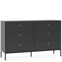 KOMMODE TILA, Schwarz - Schwarz, Holzwerkstoff (150/92/40cm) - KONSIMO®