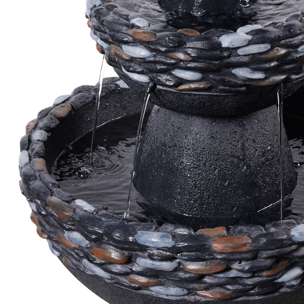 GARTENBRUNNEN Sockel dunkelgrau - Grau, Kunststoff (52/52/93cm) - Teamson Home