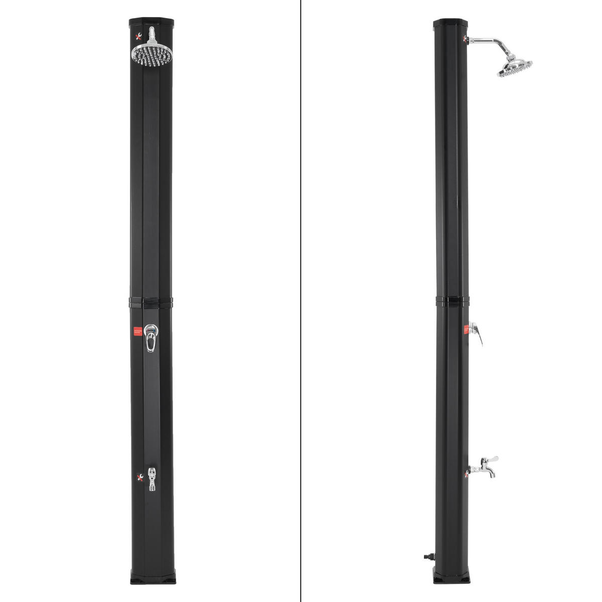 SOLARDUSCHE - Schwarz, Kunststoff (14/217/18cm) - ECD-Germany