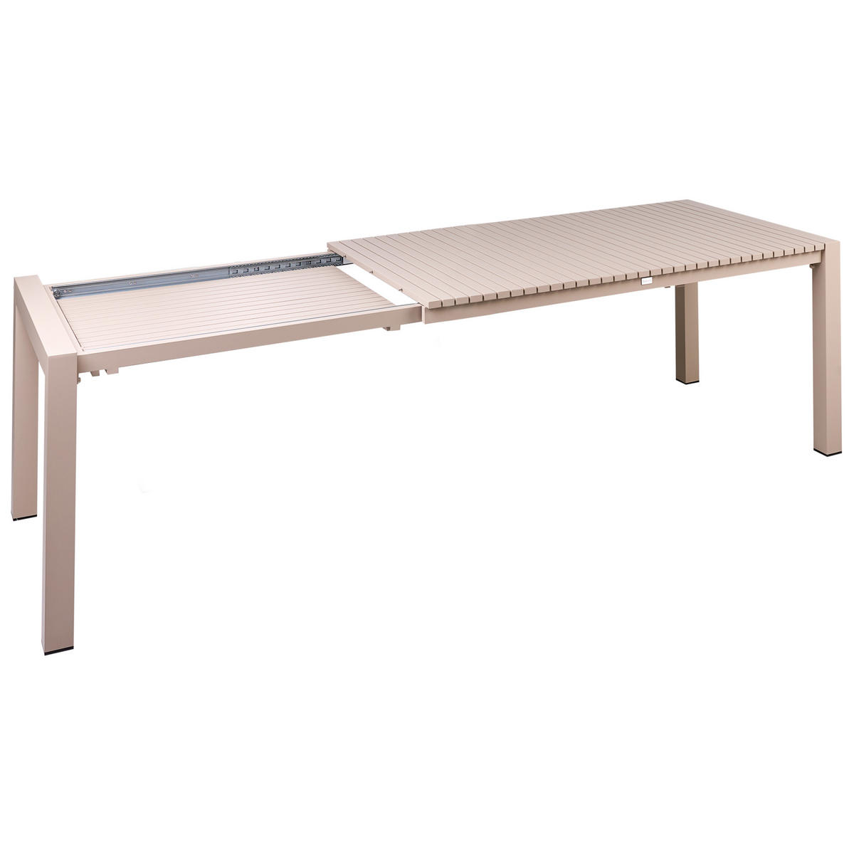 AUSZIEHBARER-GARTENTISCH 160/220 cm 90 cm Sandbeige Ardesio - Sandfarben, Metall (160/90/75cm) - Beliani