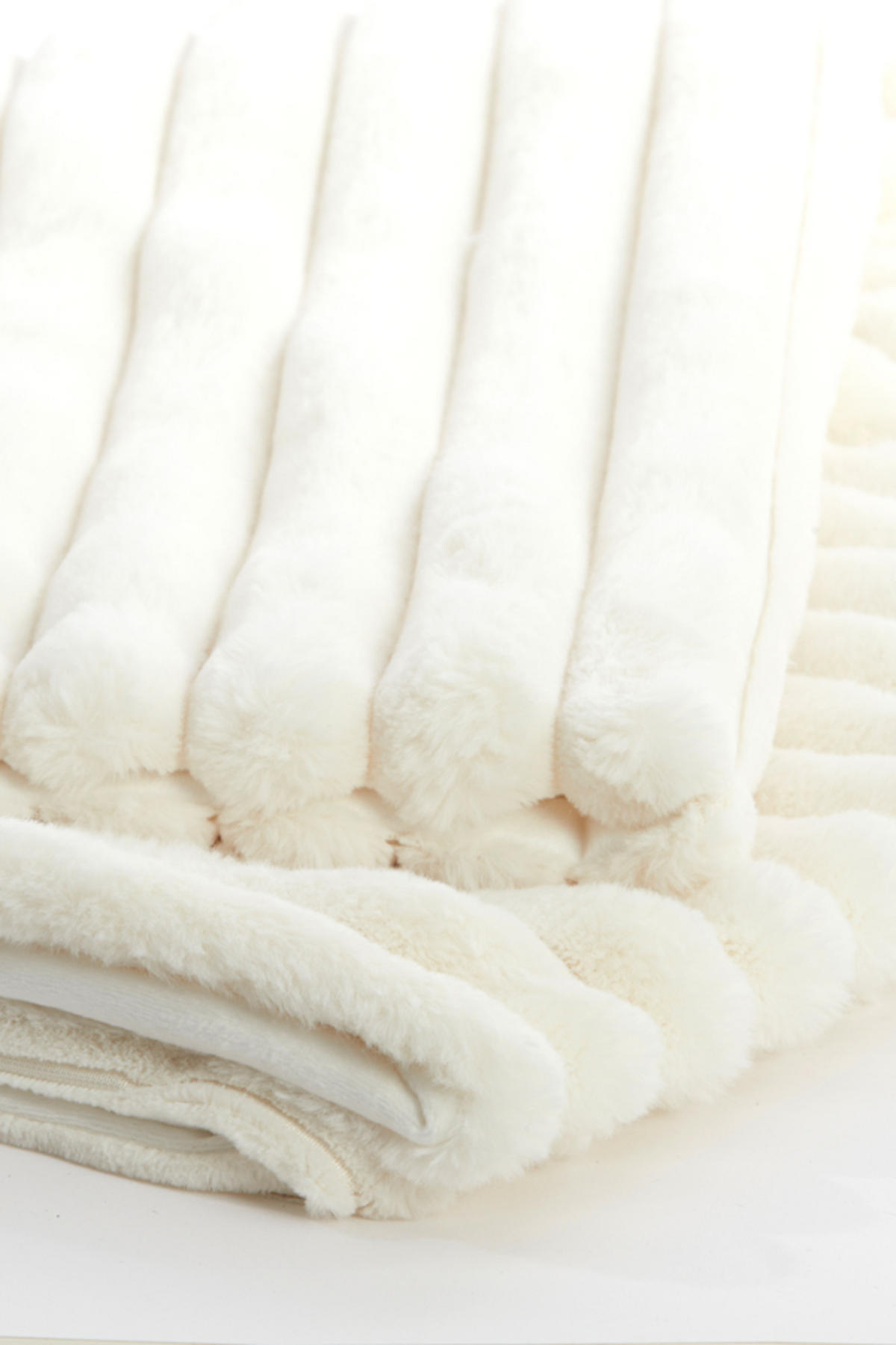 PLAID Vajen Weiß 170/130/0,5 cm - Weiß, Textil (130/170cm) - Light & Living