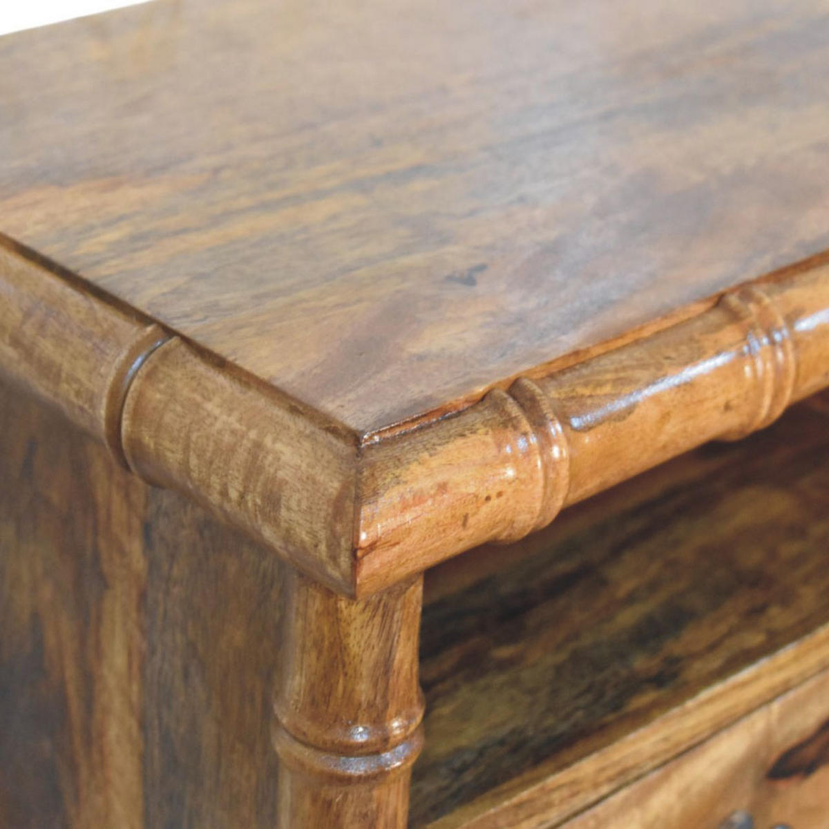 NACHTKASTEN Mit Amber Oak Finish, 1 Schublade, 1 Ablage - Braun, Holz (44/30/32cm)