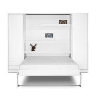 SCHRANKBETT Wandklappbett vertikal GN 160x200 mit 2 Schränken - 3-teilig - Weiß matt - Weiß, Holzwerkstoff (160/200cm) - QMM TraumMöbel