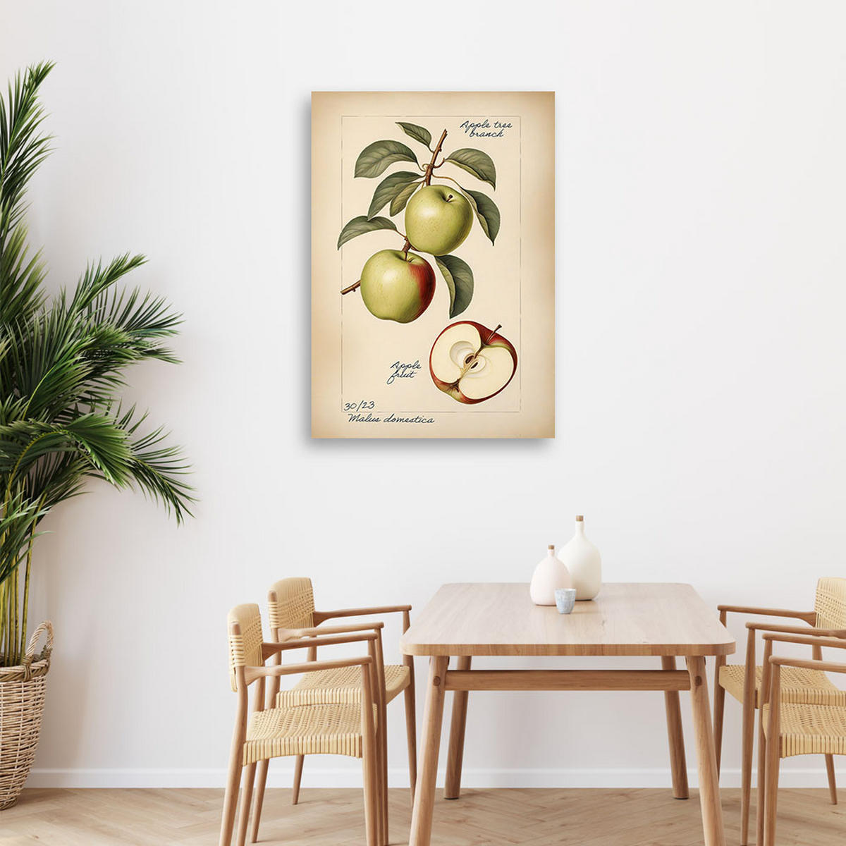 WANDBILD obst weinlese apfel - Beige, Textil (40/60cm) - Feeby