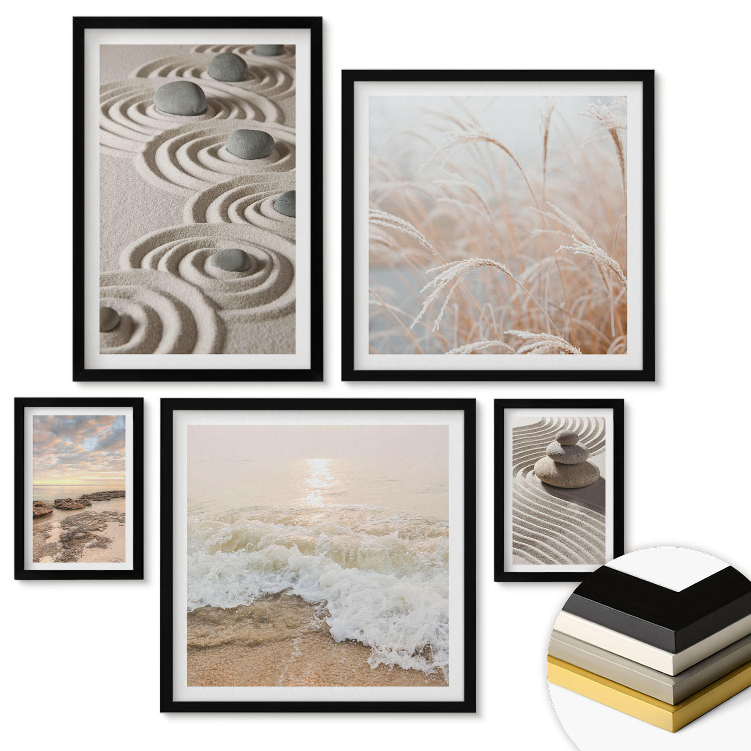 ArtPrintCave Wandbilder Schwarz 40x60 cm