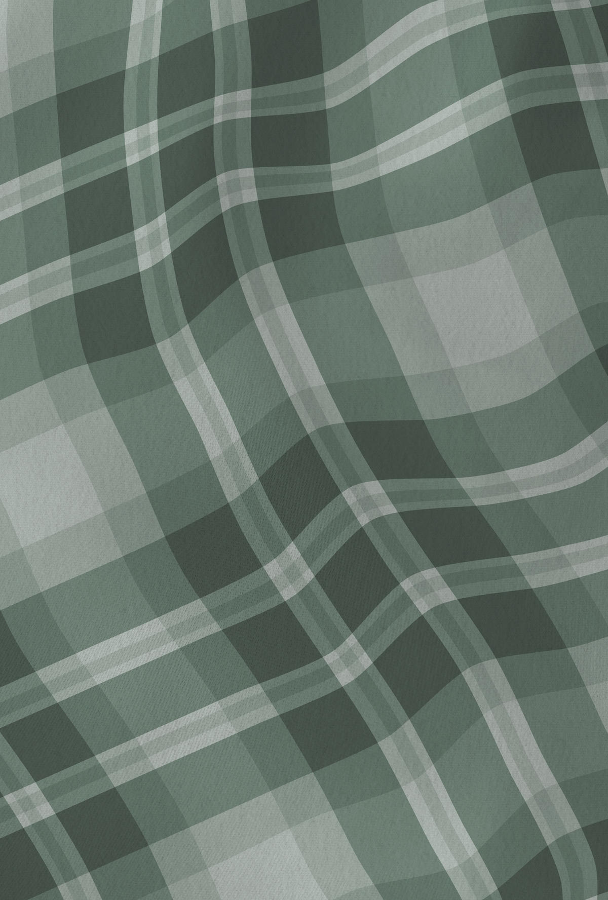 BETTWÄSCHE-GARNITUR Premium Biber Karo Tartan salbei, 135x200 cm + 80x80 cm - Salbeigrün, Textil (135/200cm) - biberna