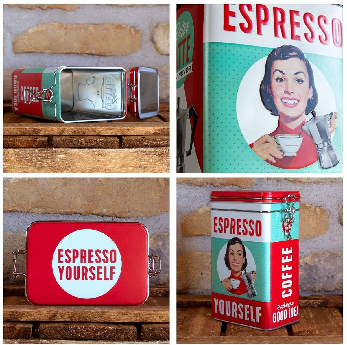 AROMADOSE Say it 50's Espresso Yourself - Multicolor, Metall (11/17.5/7.5cm) - Nostalgic-Art
