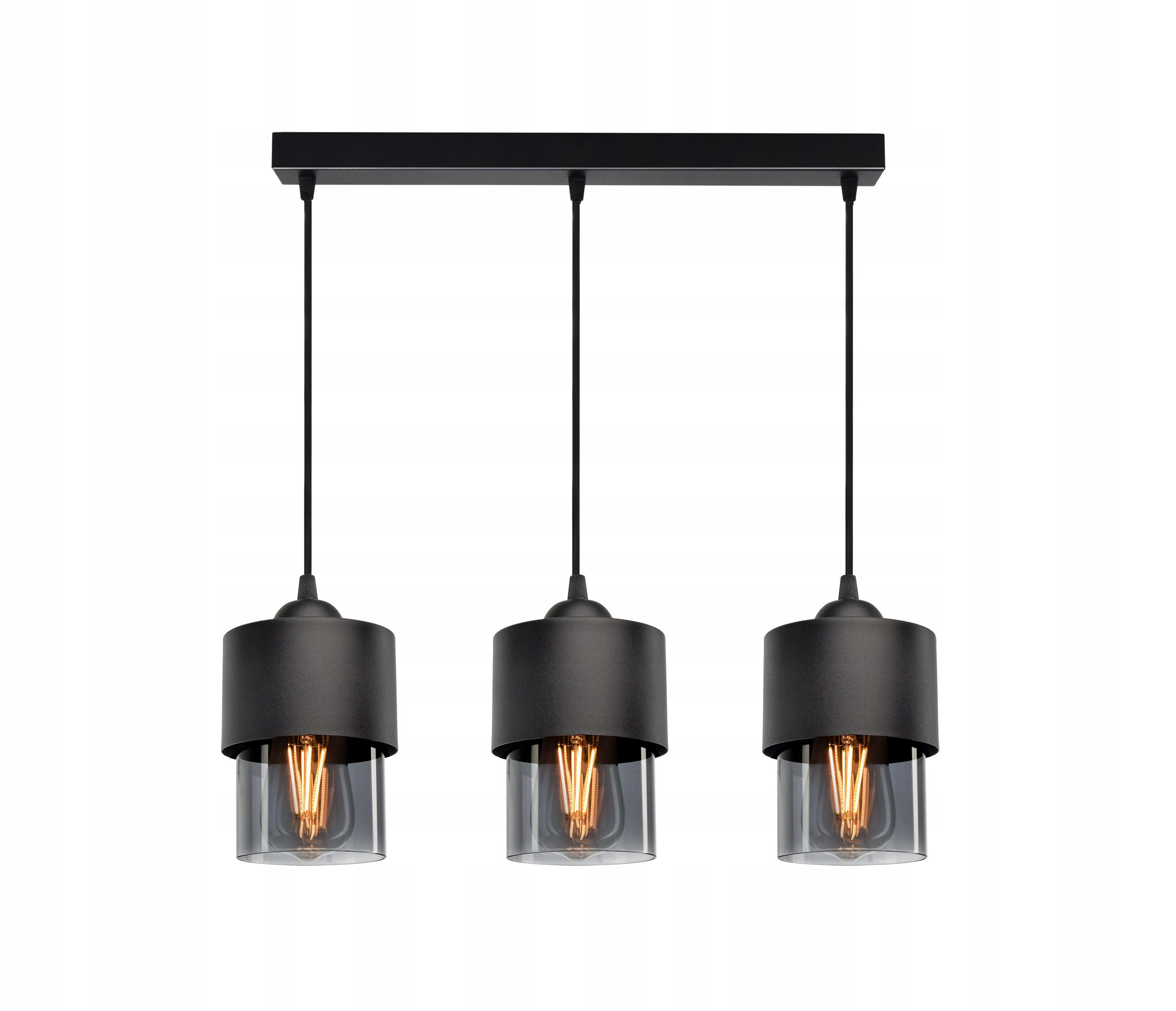 kiki design Pendelleuchte Schwarz, Transparent, Anthrazit 55x80x12 cm