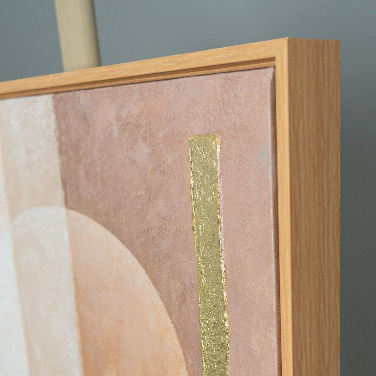 GEMÄLDE Geometrie des Lichts Schattenfugenrahmen Eichefarben 70x50 cm - Eichefarben, Holz (70/50cm) - YS-art gallery