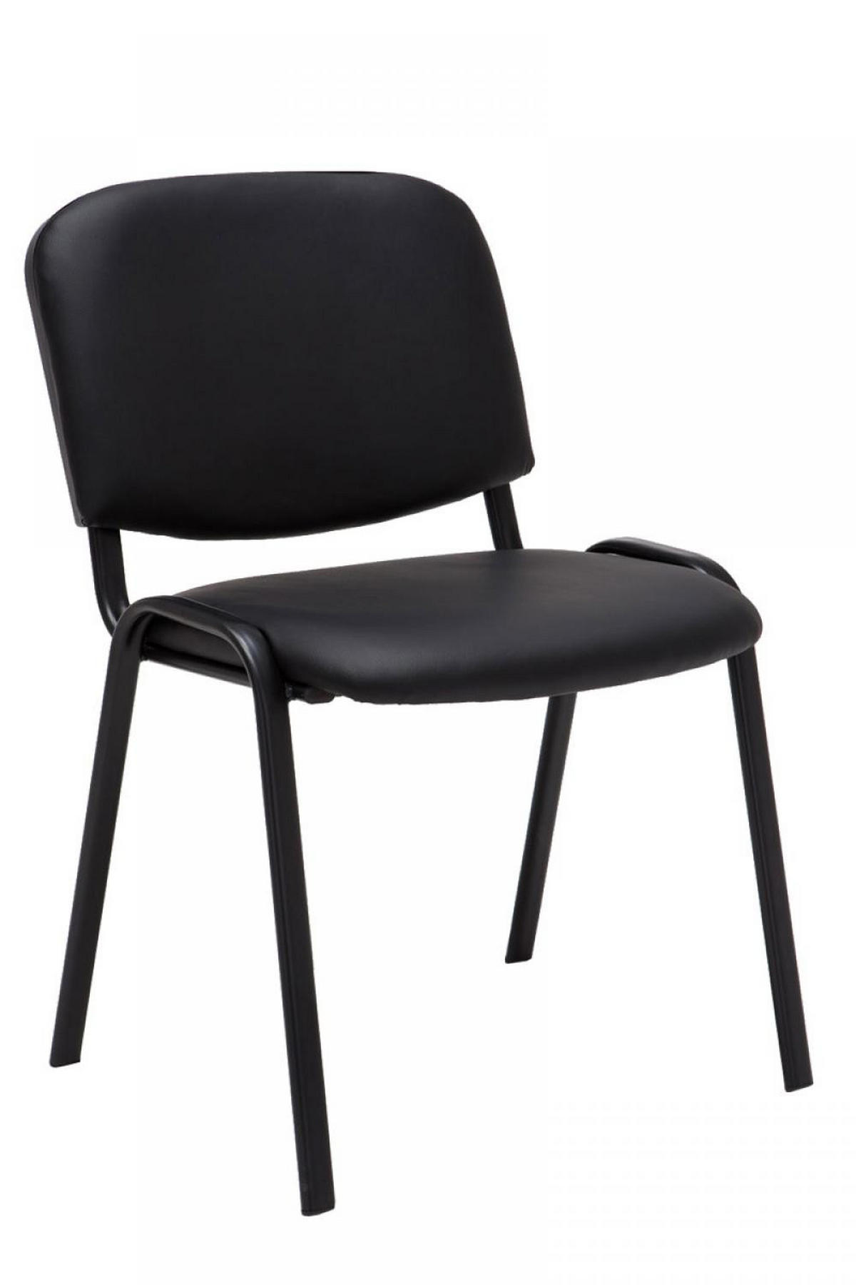 BESUCHERSTUHL 12er Set Lederlook schwarz - Schwarz, Textil/Metall (53/83/53cm) - CLP