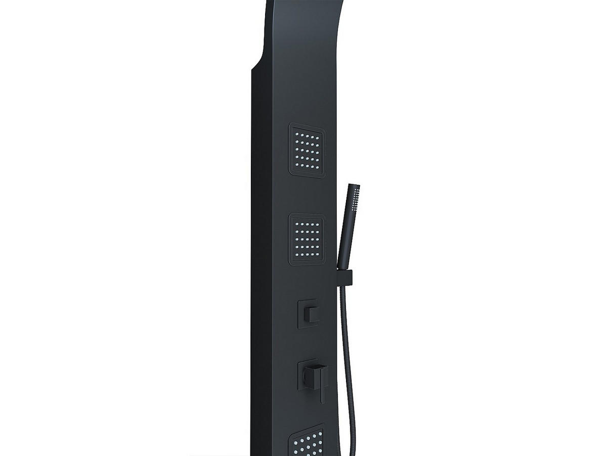 MASSAGE Duschpaneel Duschsäule - Schwarz - TYRA - Schwarz, Metall (20/150/44cm) - Vente-Unique