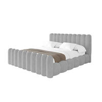 POLSTERBETT mit Bettkasten, Fußteil und Lattenrost, Boxbett ohne Matratze - SENA-Z 180x200 Grau - Hellgrau, Holzwerkstoff/Textil (180/200cm) - ALTDECOR
