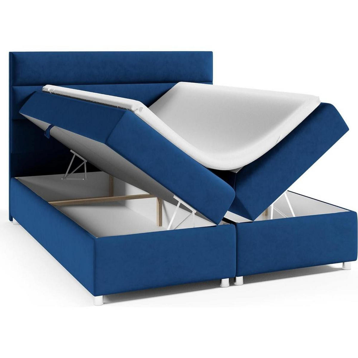 BOXBETT mit Bettkasten Trinity K-1 Bonellfederkern inkl. Topper - Silberfarben, Holz/Holzwerkstoff (200/200cm) - Best For Home