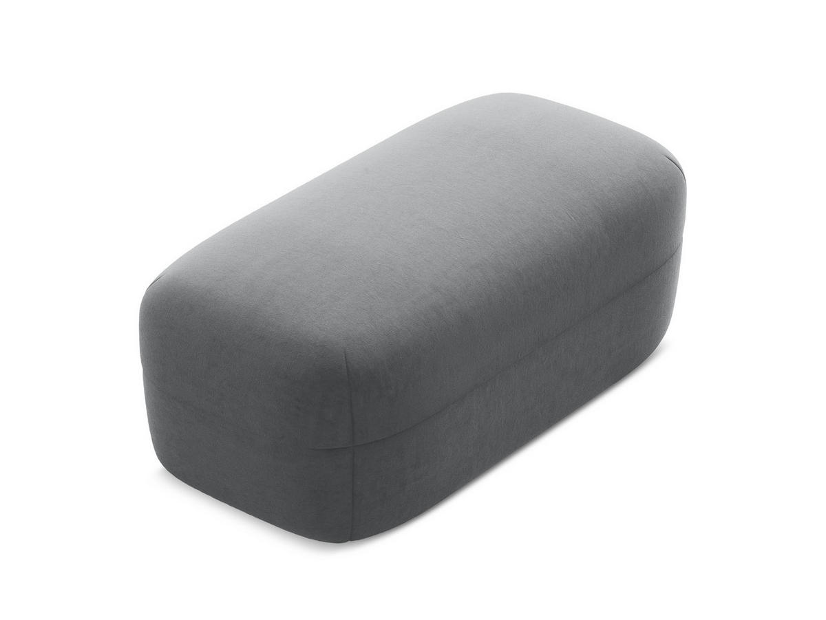 POUF Samt Stoff Grau - Dunkelgrau/Schwarz, Kunststoff/Textil (92/40/48cm) - Makamii