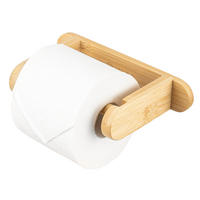 TOILETTENPAPIERHALTER, Bambus, zum Kleben - Braun, Holz (20/4/11.5cm) - eluno