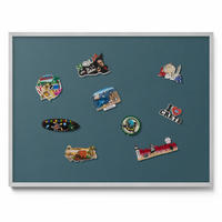 MAGNETTAFEL 80x60 cm Silberner Rahmen Dunkles Petrol - Smaragdgrün, Metall (80/60/0.4cm) - TULUP