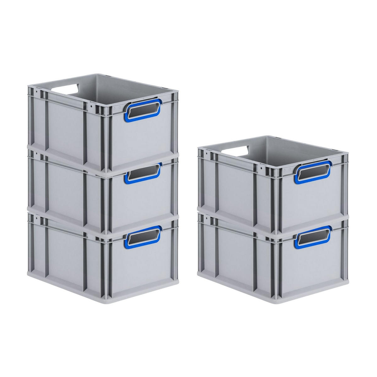 EUROBOX 8x Nextgen Color 22x30x40cm 20 Liter Griffe Blau Offen - Blau, Kunststoff (30/22/40cm) - PROREGAL