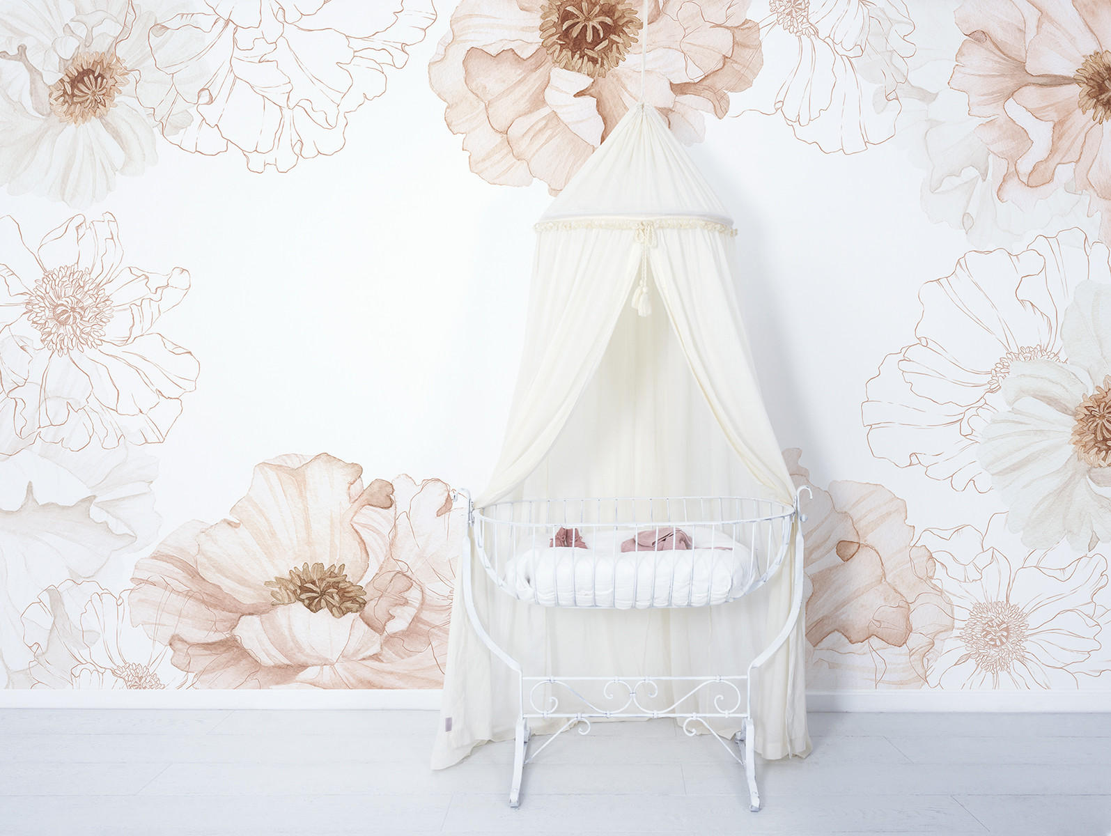 VLIESTAPETE Islandic Poppies, Mohnblumen 4 m x 248 cm, rose - Pink, Papier (248/400cm) - Lilipinso