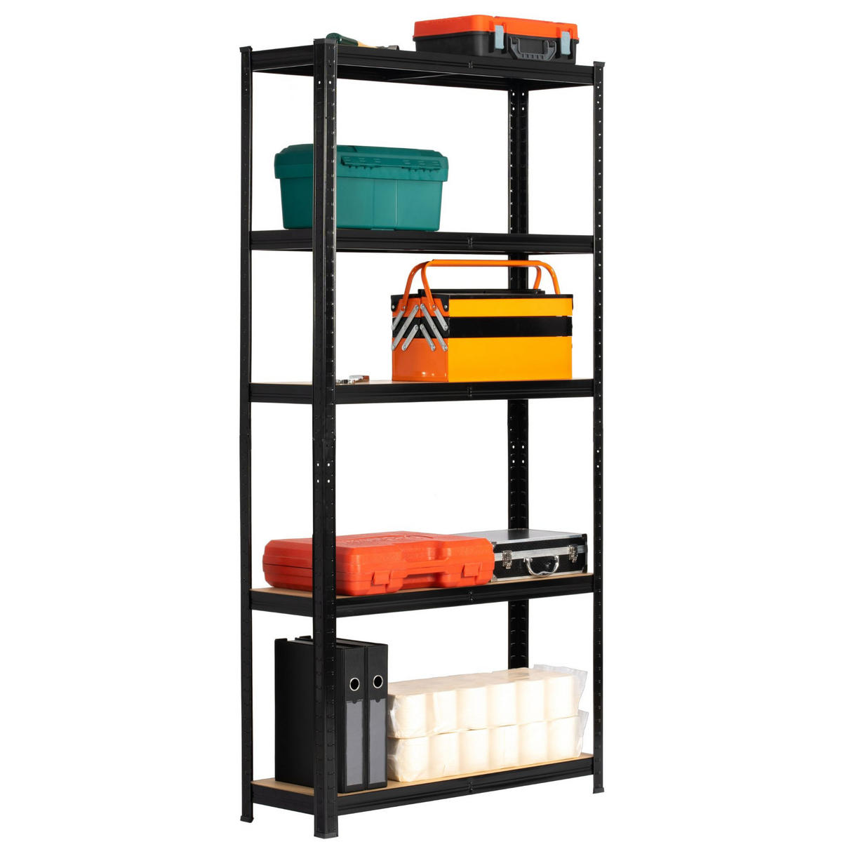 SCHWERLASTREGAL Schwarz 90x30x180 cm - Schwarz, Metall (90/180/30cm) - Akord