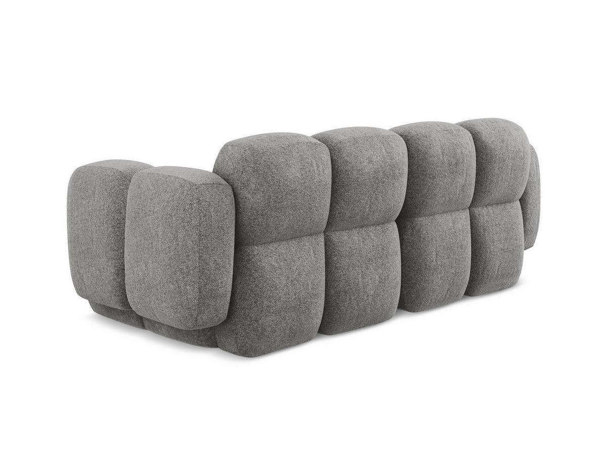 2-SITZER SOFA Chenille Stoff Grau - Dunkelgrau/Schwarz, Holzwerkstoff/Kunststoff (210/72/115cm) - Makamii