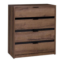 KOMMODE Martin mit vier Schubladen - Schwarz Hochglanz/Schwarz, Holzwerkstoff/Metall (81/90/40cm) - Ravio
