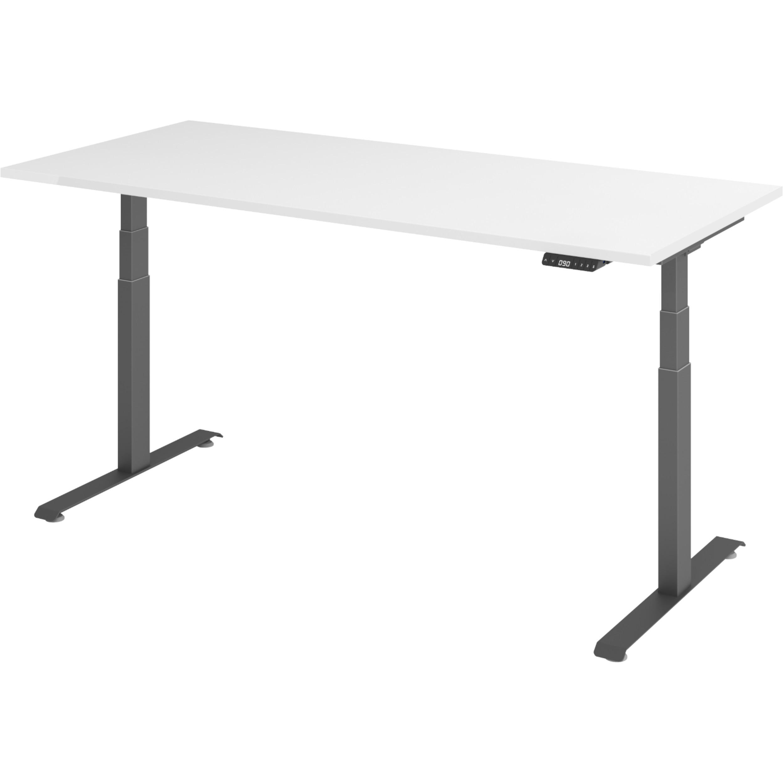 bümö Schreibtisch Weiß, Graphit 180x74x80 cm